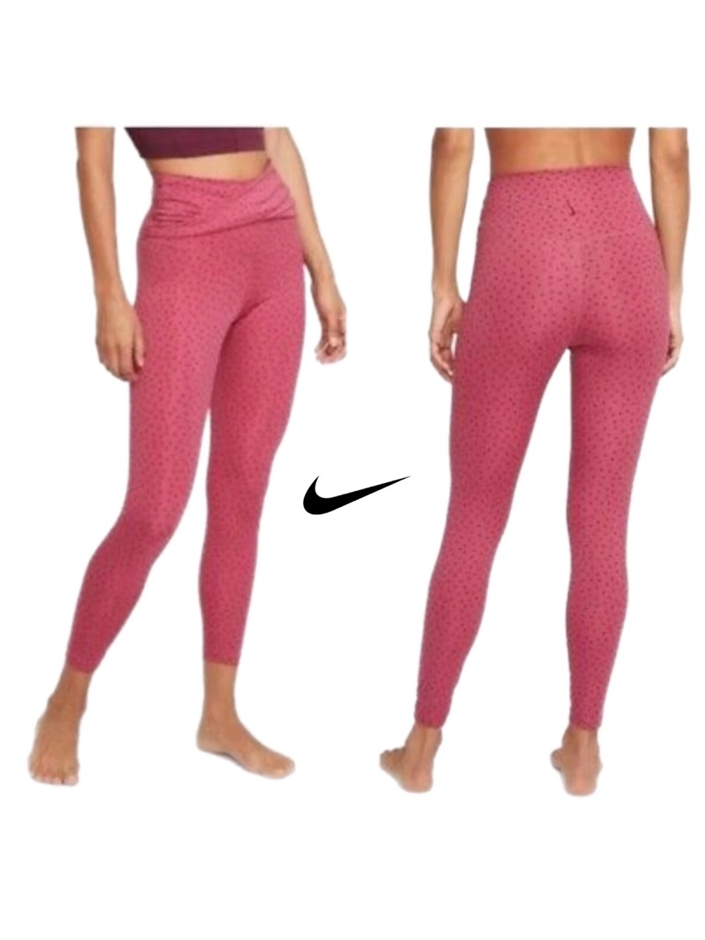 Nike Yoga Twist polka Dot High-Rise Leggings Large